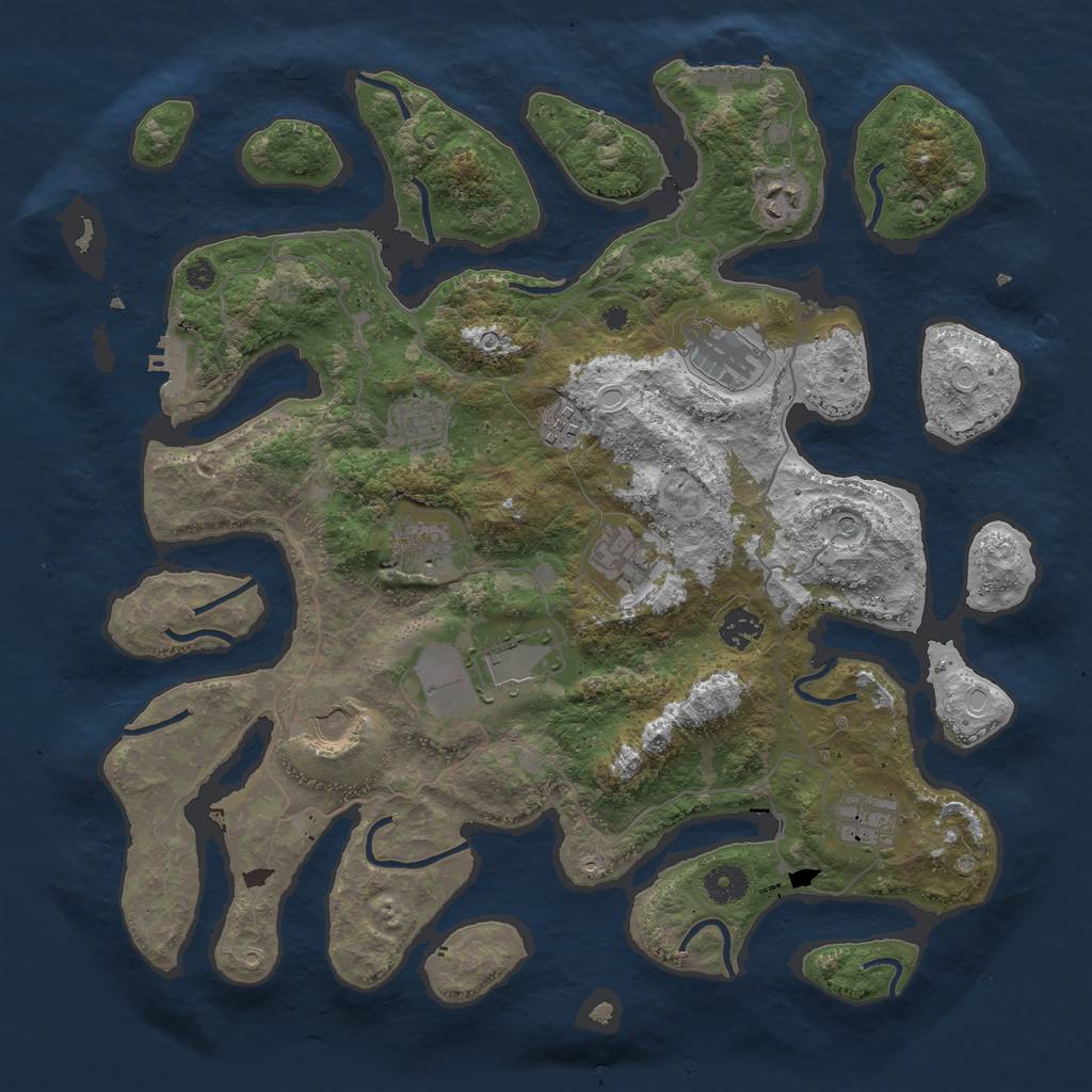 Rust Map: Procedural Map, Size: 4000, Seed: 855679, 18 Monuments