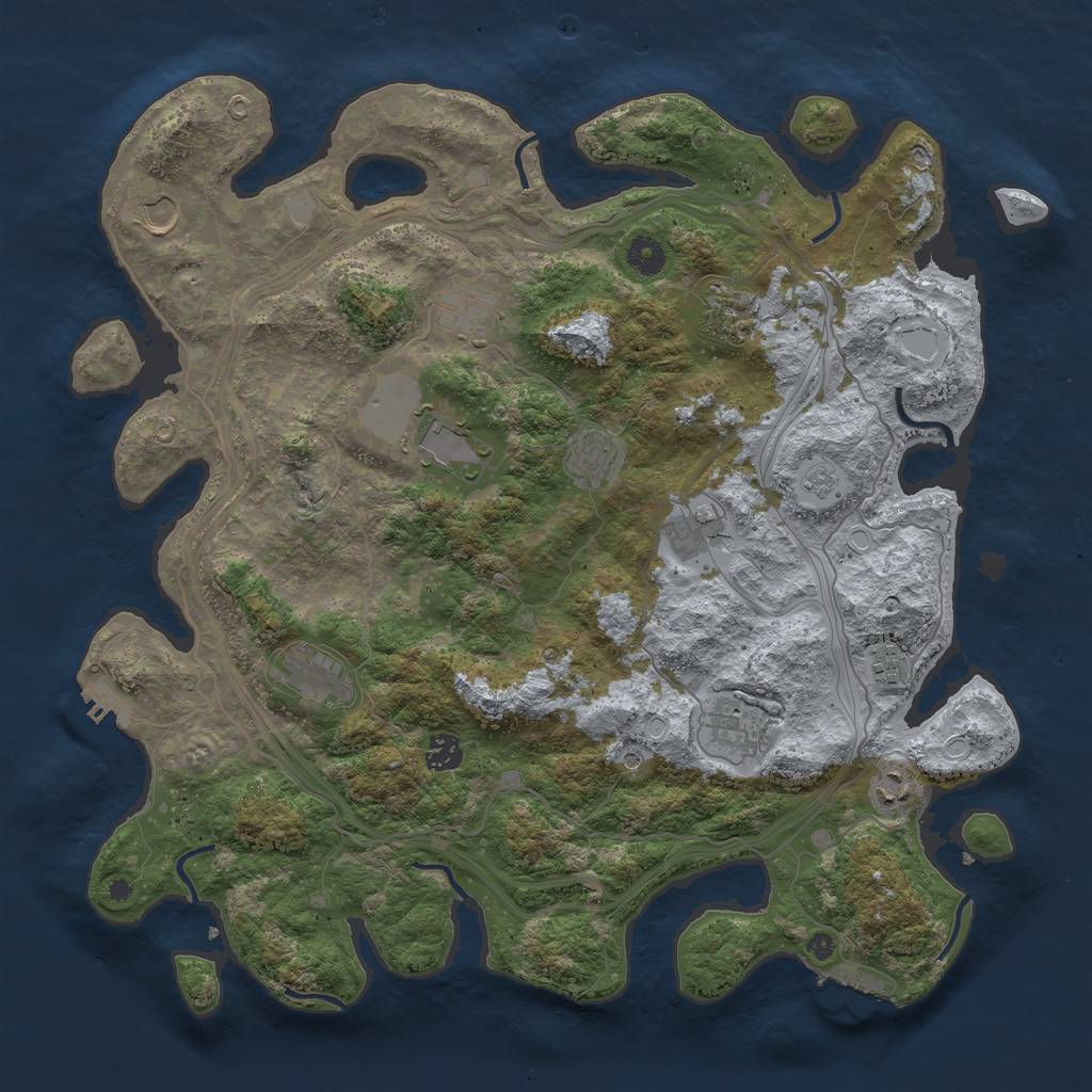 Rust Map: Procedural Map, Size: 4250, Seed: 4041990, 18 Monuments