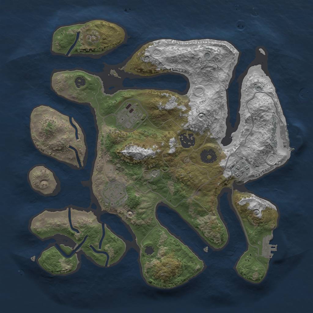Rust Map: Procedural Map, Size: 3000, Seed: 769692748, 12 Monuments