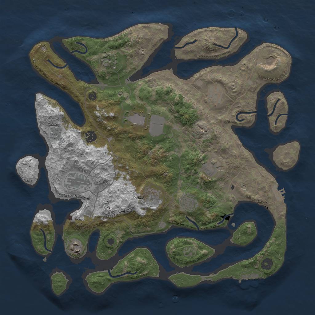 Rust Map: Procedural Map, Size: 4000, Seed: 4051965, 19 Monuments