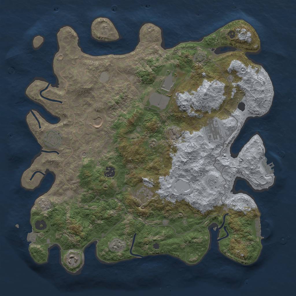 Rust Map: Procedural Map, Size: 4000, Seed: 526671741, 16 Monuments