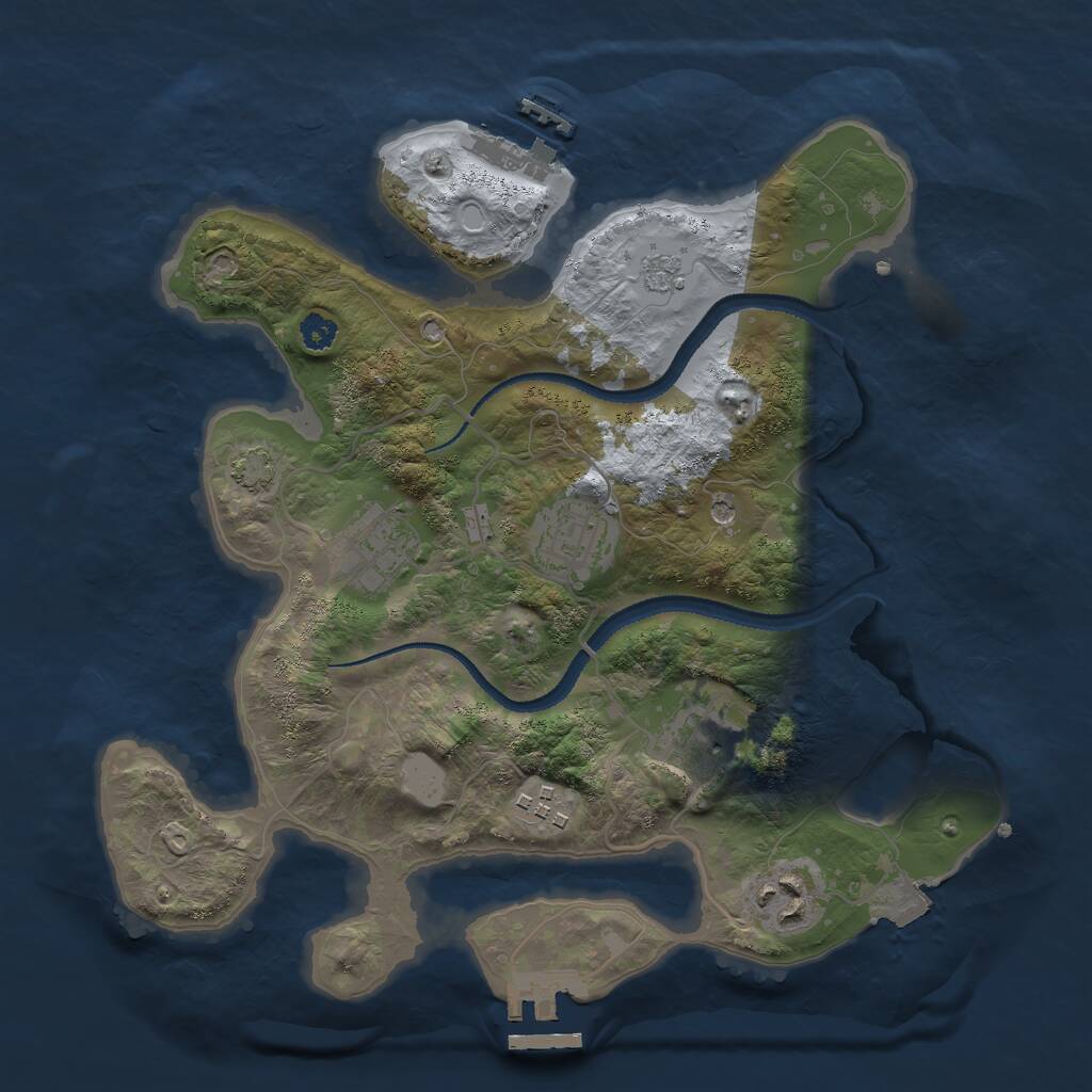 Rust Map: Procedural Map, Size: 3000, Seed: 282452, 11 Monuments
