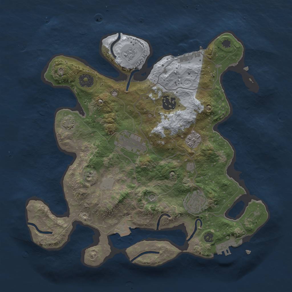Rust Map: Procedural Map, Size: 3000, Seed: 282452, 12 Monuments