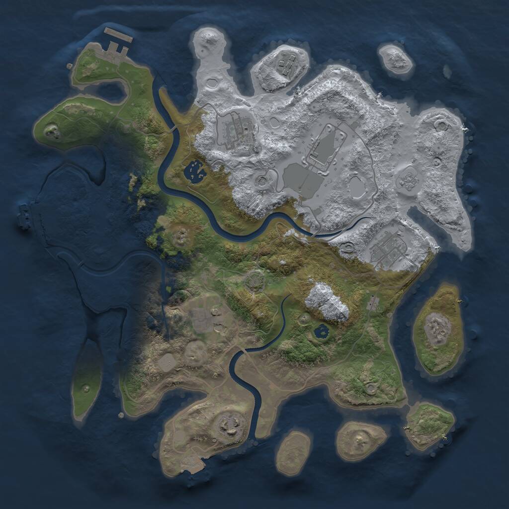 Rust Map: Procedural Map, Size: 3500, Seed: 679679654, 13 Monuments