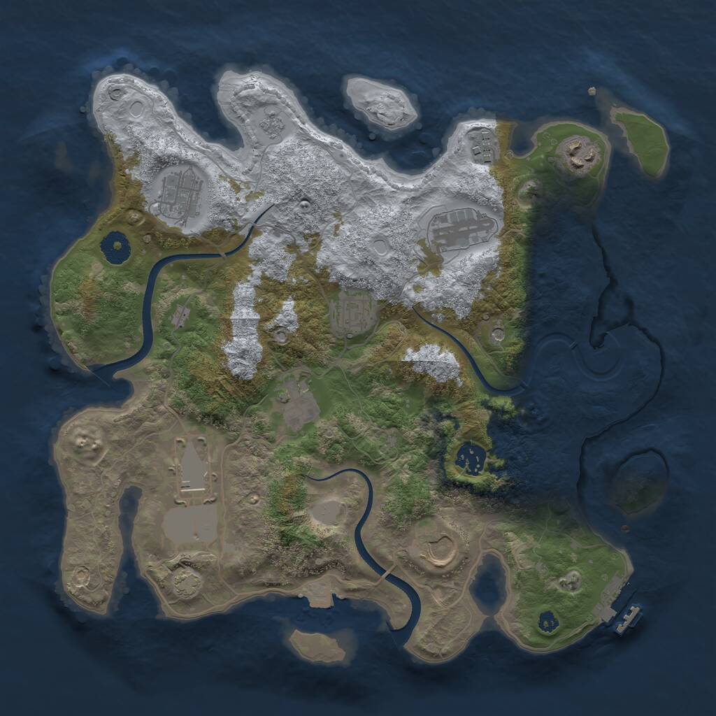 Rust Map: Procedural Map, Size: 3500, Seed: 190821742, 14 Monuments