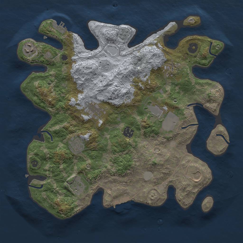 Rust Map: Procedural Map, Size: 3500, Seed: 6473826, 16 Monuments