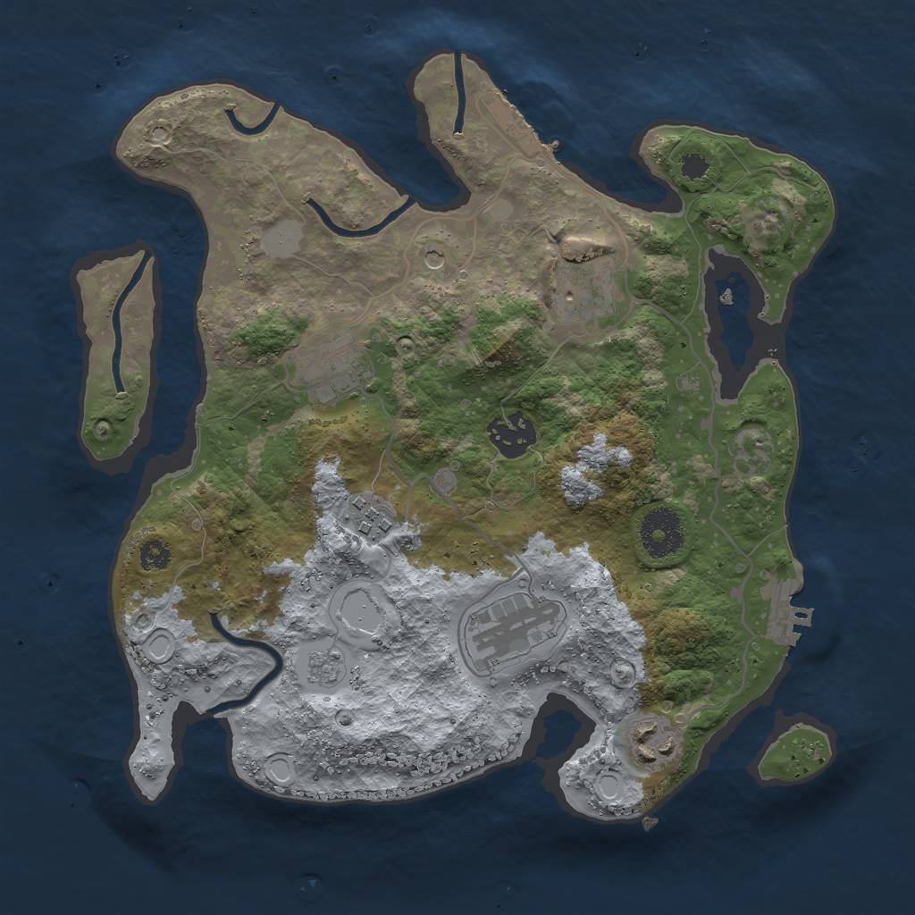 Rust Map: Procedural Map, Size: 3000, Seed: 105963230, 13 Monuments