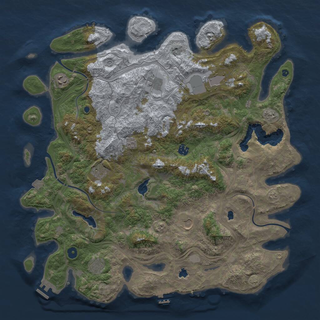 Rust Map: Procedural Map, Size: 4500, Seed: 97692, 14 Monuments