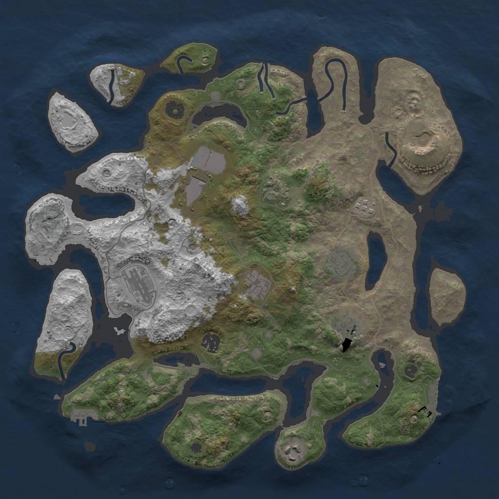 Rust Map: Procedural Map, Size: 4000, Seed: 890922245, 18 Monuments