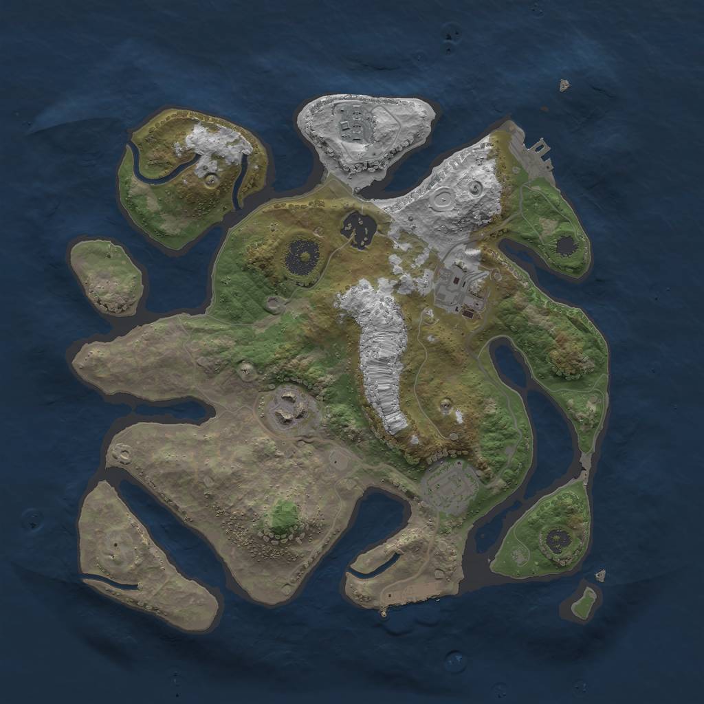 Rust Map: Procedural Map, Size: 3000, Seed: 102287804, 12 Monuments