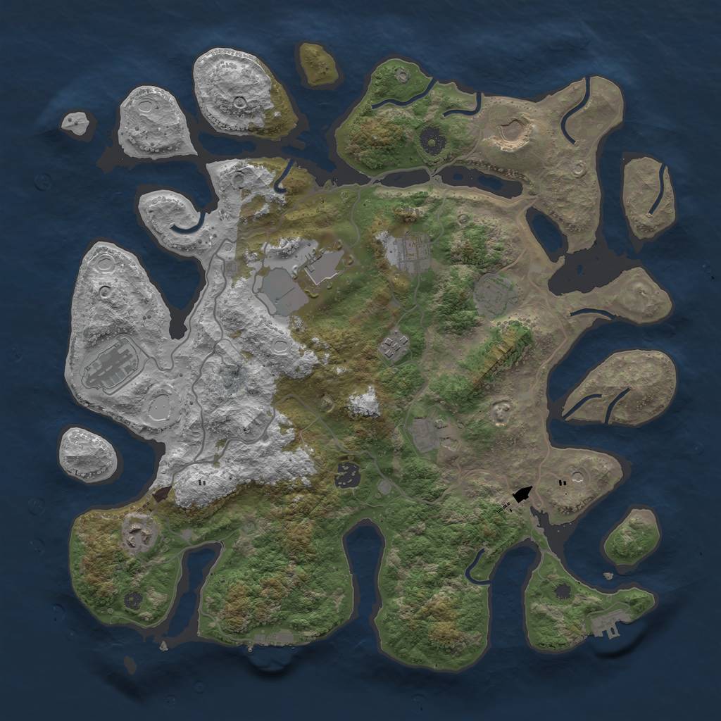 Rust Map: Procedural Map, Size: 4000, Seed: 22051976, 17 Monuments