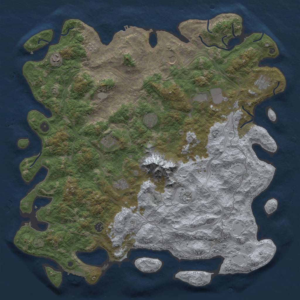 Rust Map: Procedural Map, Size: 5000, Seed: 81822059, 17 Monuments