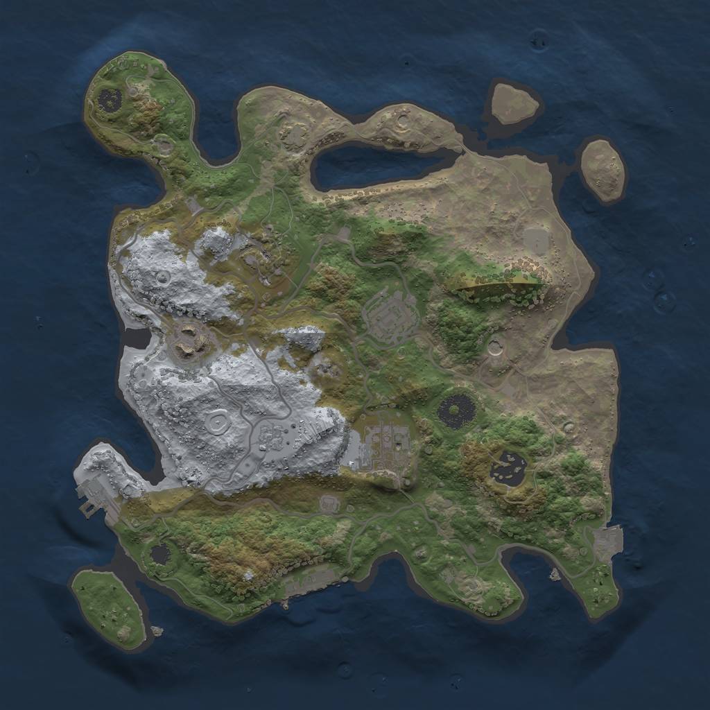 Rust Map: Procedural Map, Size: 3000, Seed: 31517149, 13 Monuments