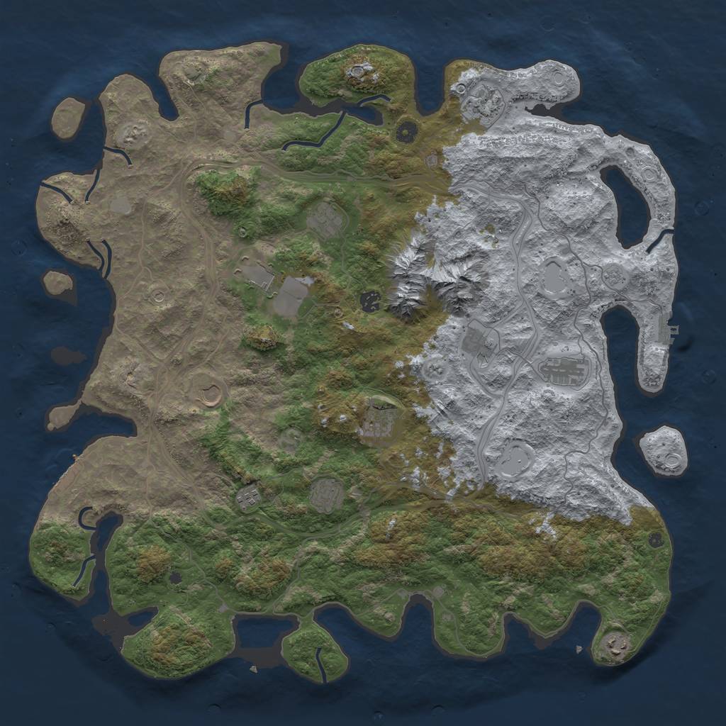 Rust Map: Procedural Map, Size: 5000, Seed: 21987640, 19 Monuments