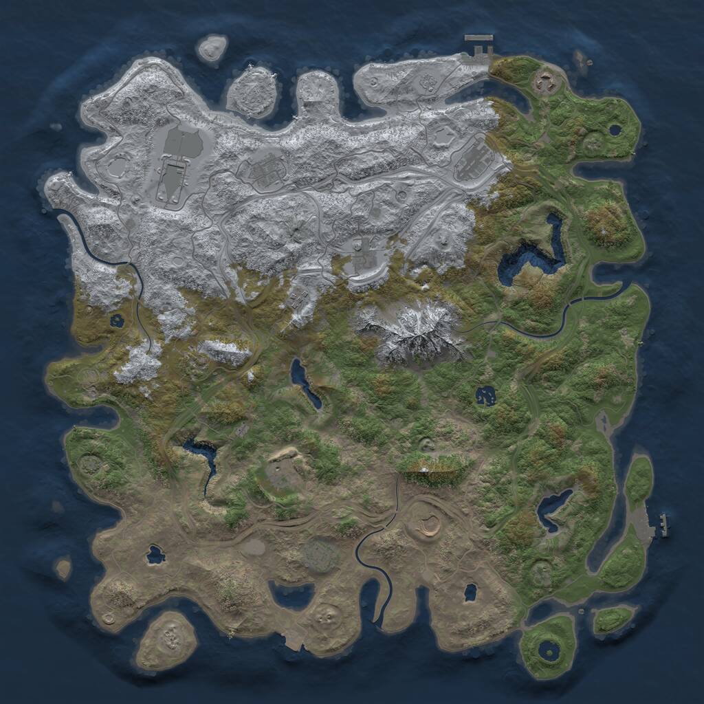 Rust Map: Procedural Map, Size: 5000, Seed: 6811643, 17 Monuments