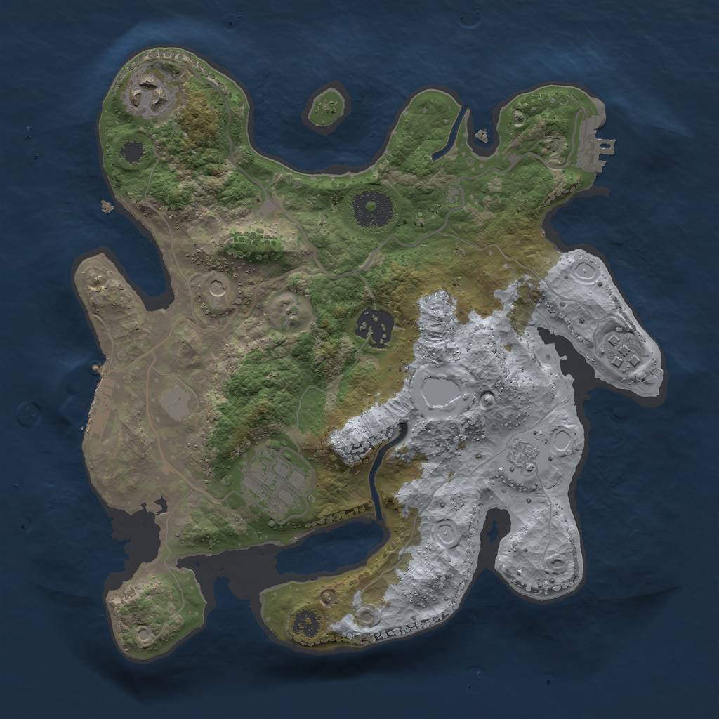 Rust Map: Procedural Map, Size: 2768, Seed: 10, 11 Monuments
