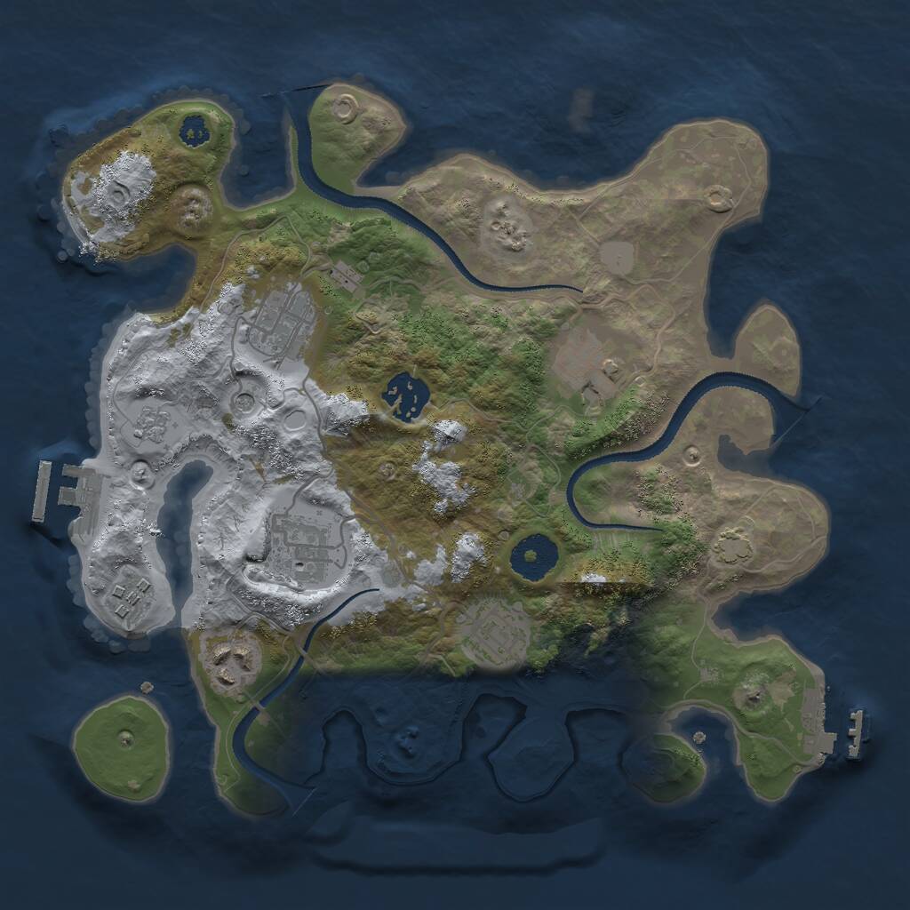 Rust Map: Procedural Map, Size: 3000, Seed: 507911, 13 Monuments