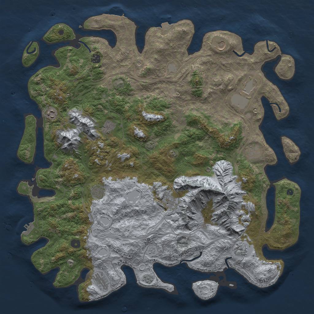 Rust Map: Procedural Map, Size: 5000, Seed: 390611695, 19 Monuments