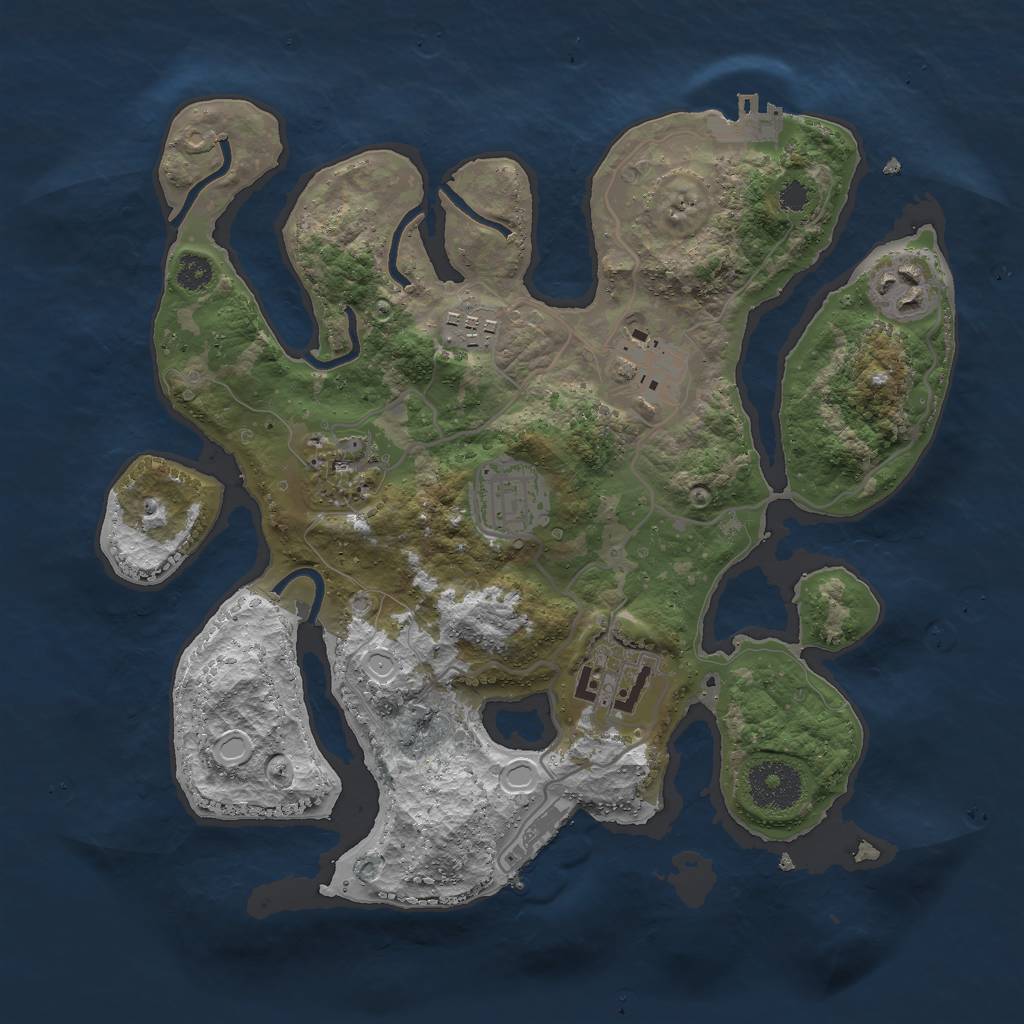 Rust Map: Procedural Map, Size: 3000, Seed: 9060413, 13 Monuments