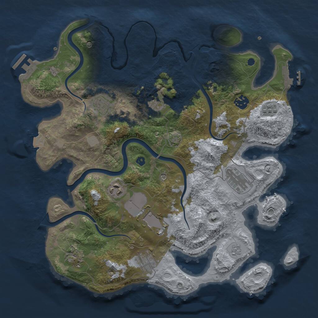 Rust Map: Procedural Map, Size: 3500, Seed: 98784982, 15 Monuments