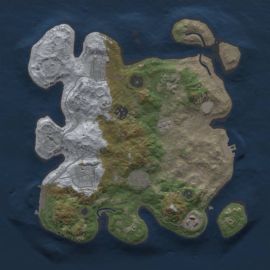 Rust Map: Procedural Map, Size: 3000, Seed: 753929, 14 Monuments