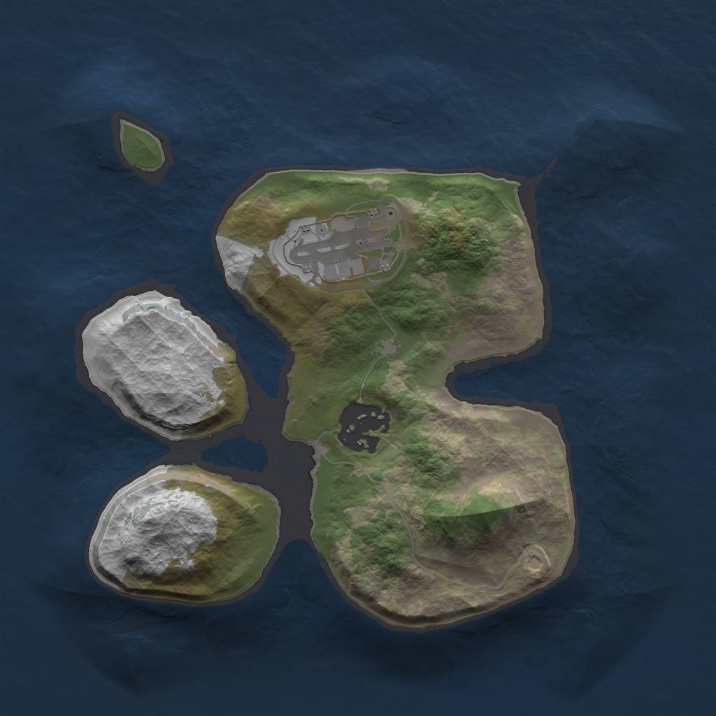Rust Map: Barren, Size: 2100, Seed: 12345, 4 Monuments