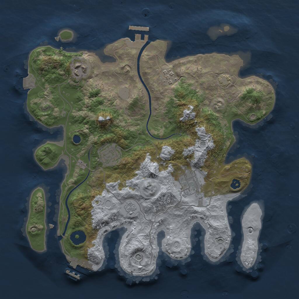 Rust Map: Procedural Map, Size: 3000, Seed: 1315, 10 Monuments