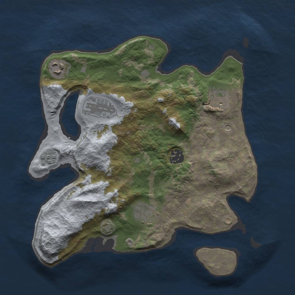 Rust Map: Barren, Size: 3000, Seed: 964026, 10 Monuments