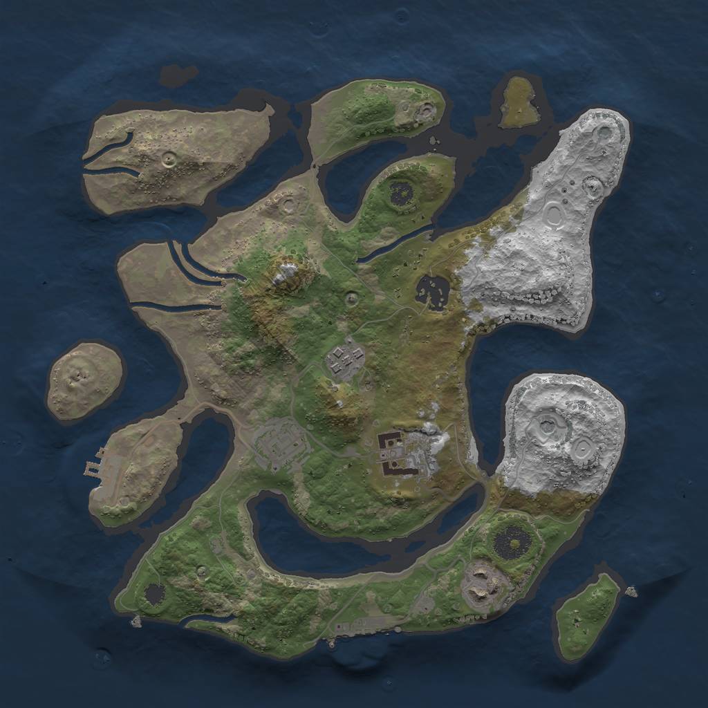 Rust Map: Procedural Map, Size: 3000, Seed: 726286808, 13 Monuments