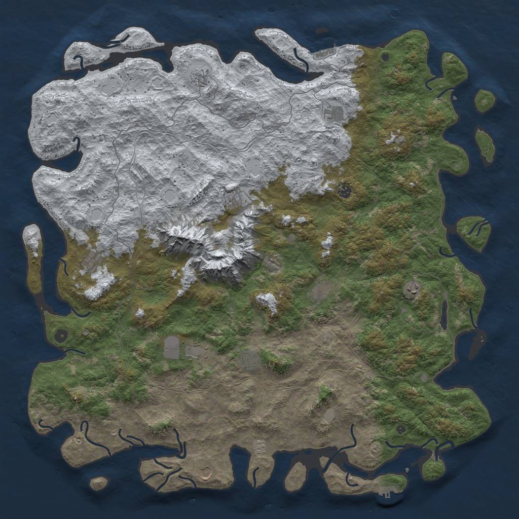Rust Map: Procedural Map, Size: 6000, Seed: 14738, 20 Monuments