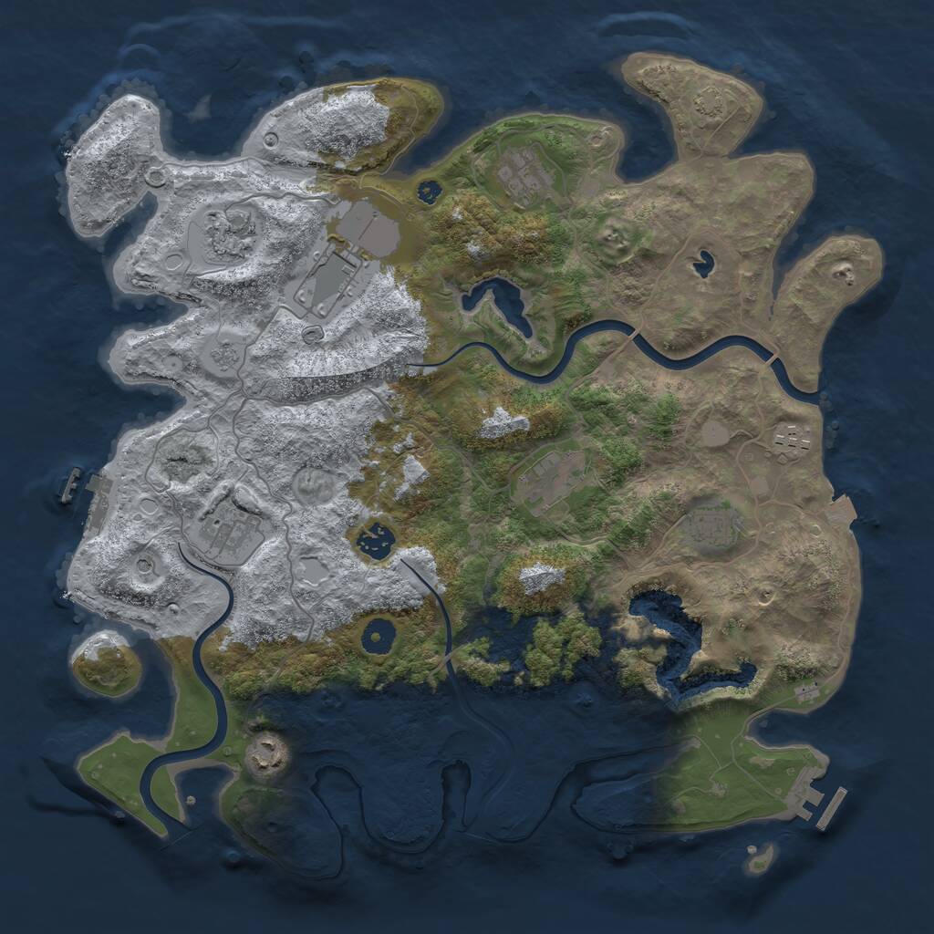 Rust Map: Procedural Map, Size: 4000, Seed: 93099914, 15 Monuments