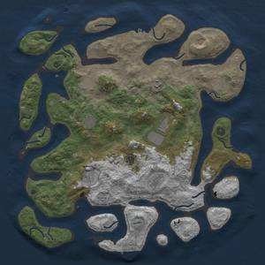 Thumbnail Rust Map: Procedural Map, Size: 4500, Seed: 107, 18 Monuments