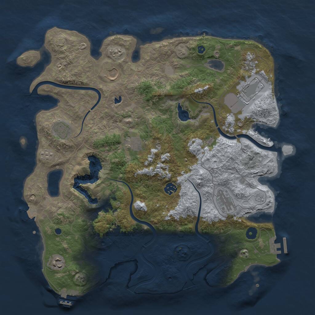 Rust Map: Procedural Map, Size: 4000, Seed: 8167268, 15 Monuments