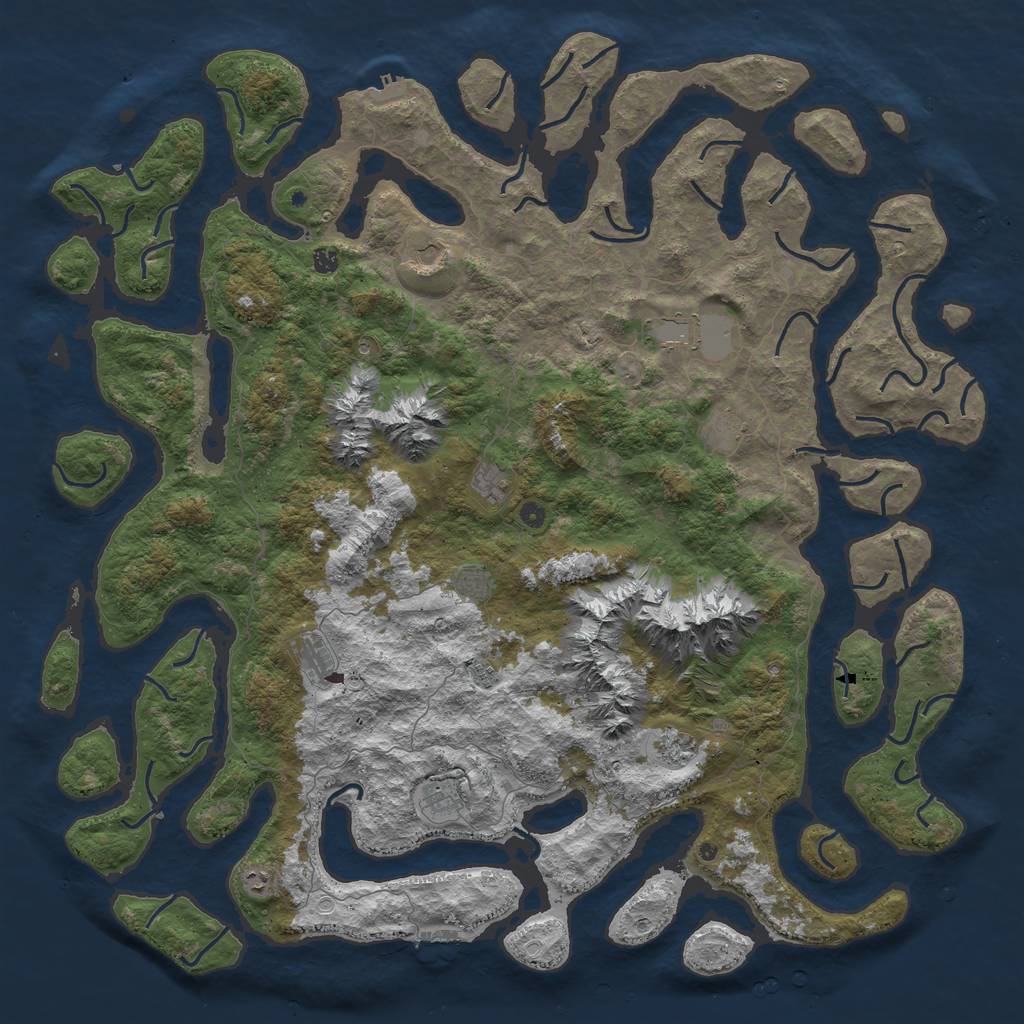 Rust Map: Procedural Map, Size: 6000, Seed: 34896, 19 Monuments