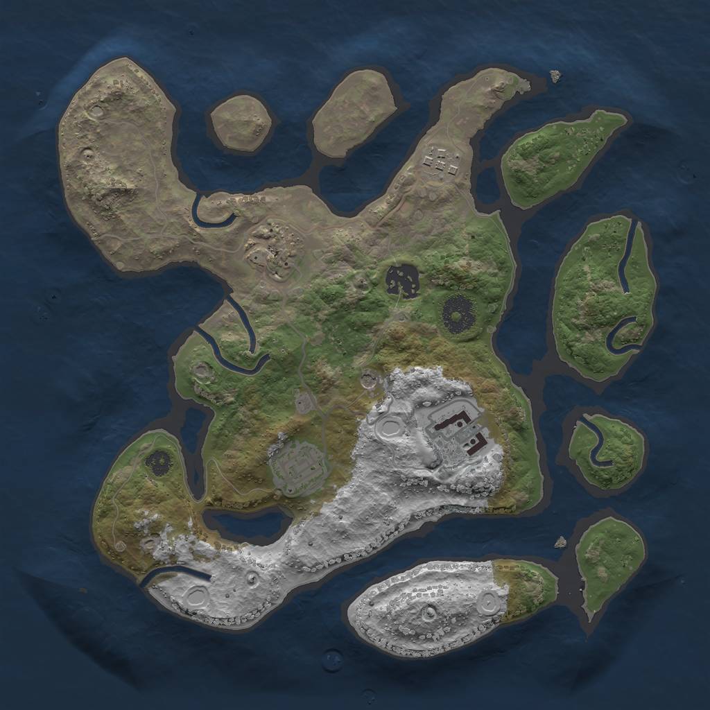 Rust Map: Procedural Map, Size: 3000, Seed: 8167267, 11 Monuments