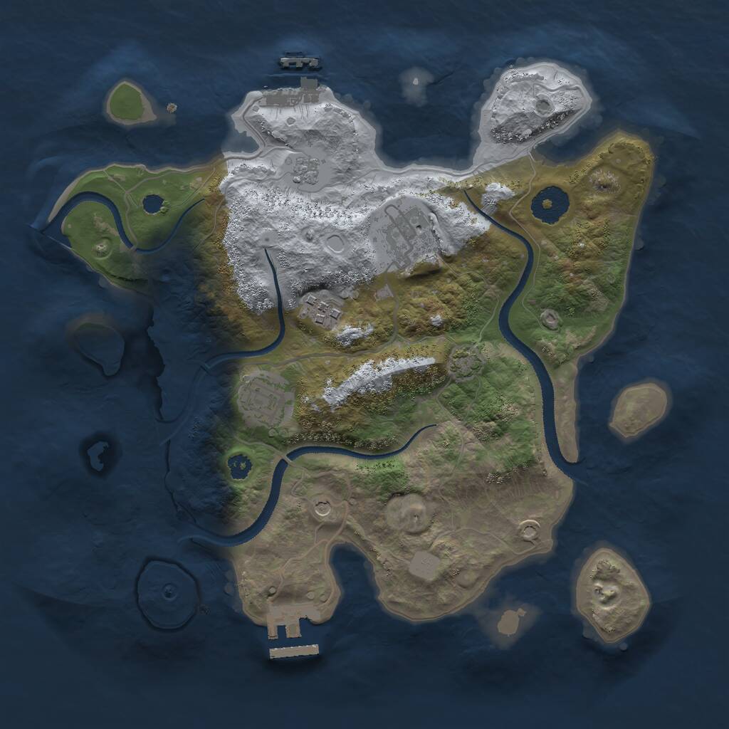 Rust Map: Procedural Map, Size: 3000, Seed: 110206586, 9 Monuments