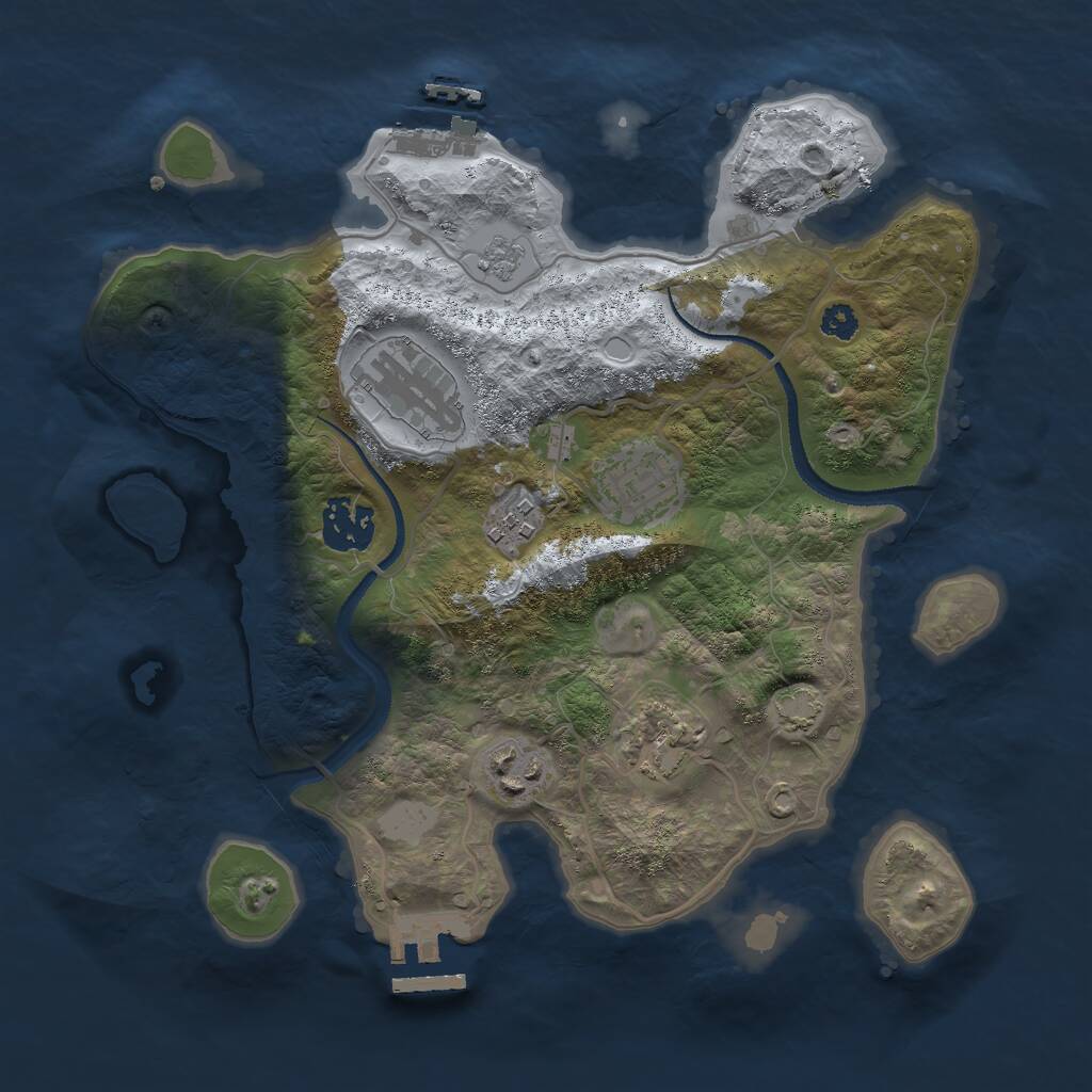 Rust Map: Procedural Map, Size: 3000, Seed: 110206586, 11 Monuments
