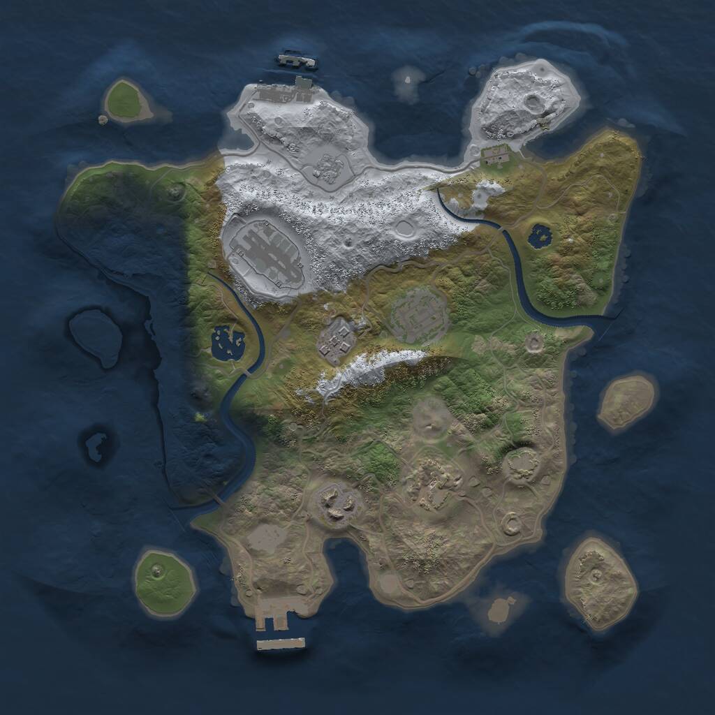 Rust Map: Procedural Map, Size: 3000, Seed: 110206586, 11 Monuments