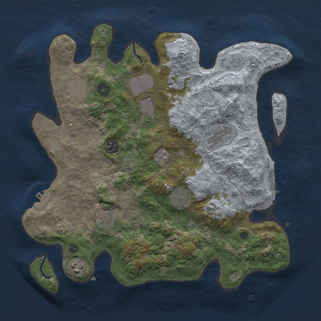 Rust Map: Procedural Map, Size: 3500, Seed: 5346, 15 Monuments