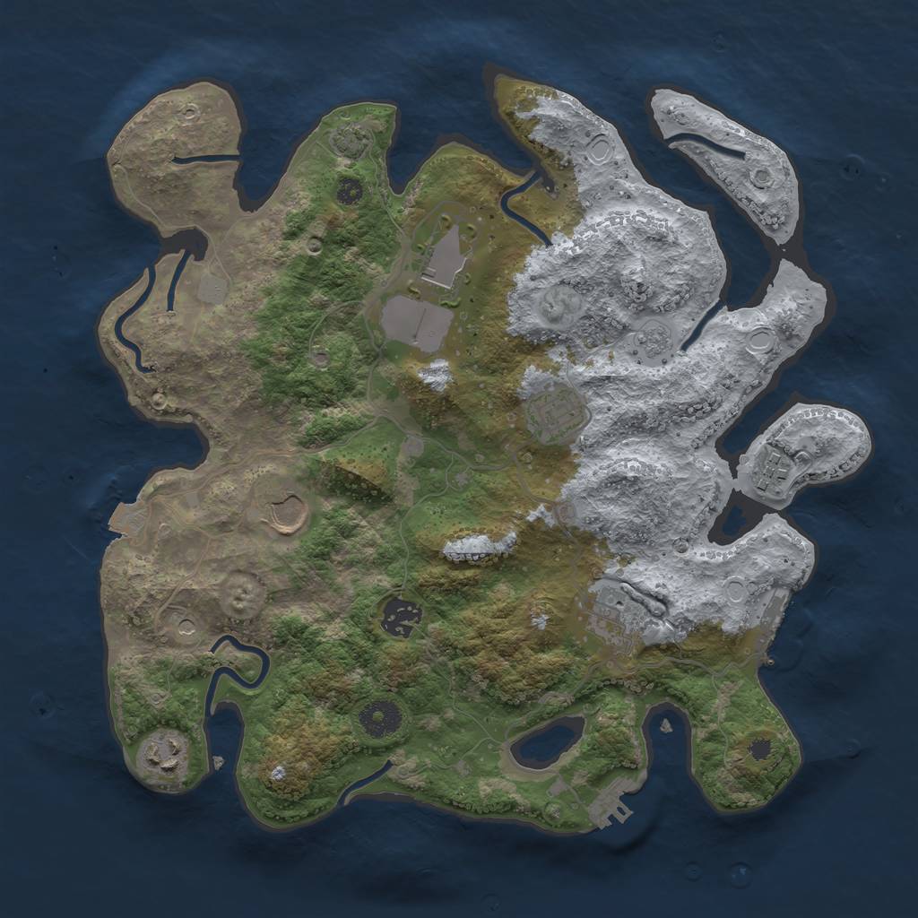 Rust Map: Procedural Map, Size: 3500, Seed: 375, 15 Monuments