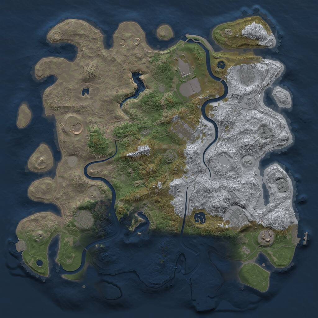 Rust Map: Procedural Map, Size: 4000, Seed: 223523, 15 Monuments
