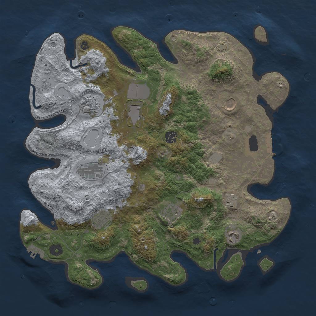 Rust Map: Procedural Map, Size: 3750, Seed: 22489, 17 Monuments