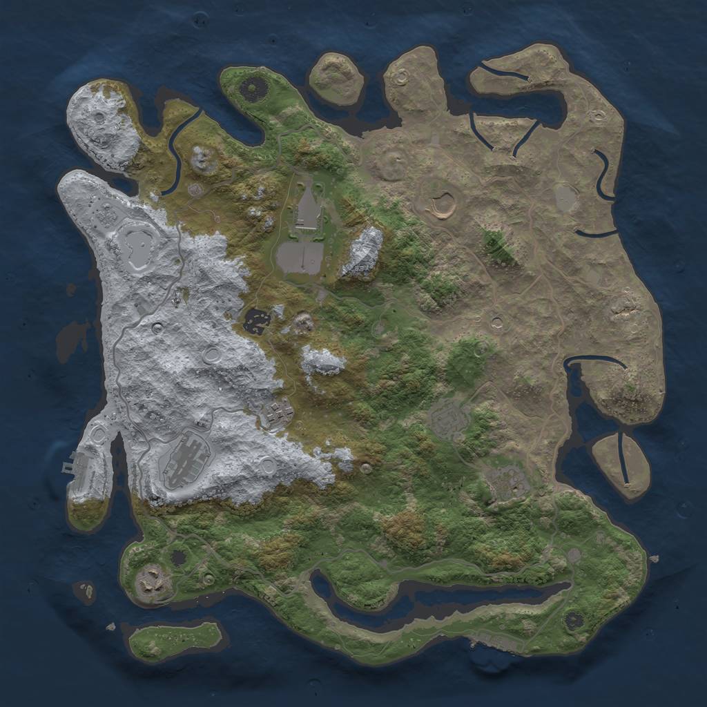 Rust Map: Procedural Map, Size: 4000, Seed: 94289257, 15 Monuments