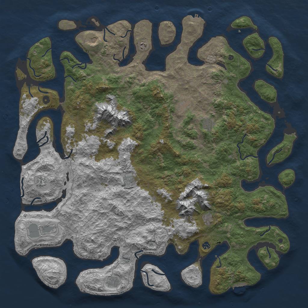 Rust Map: Procedural Map, Size: 5999, Seed: 6000, 19 Monuments