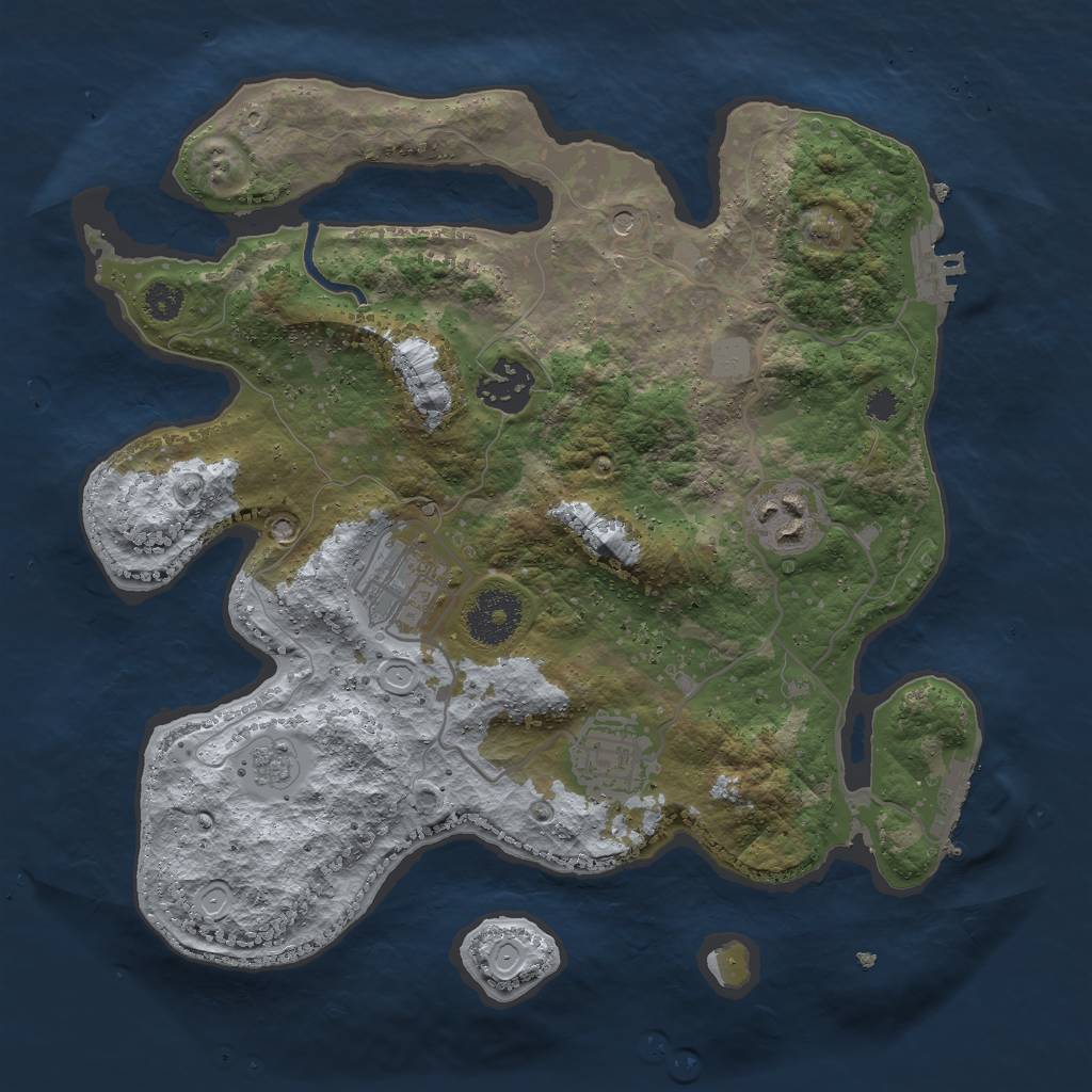 Rust Map: Procedural Map, Size: 3000, Seed: 800084, 11 Monuments