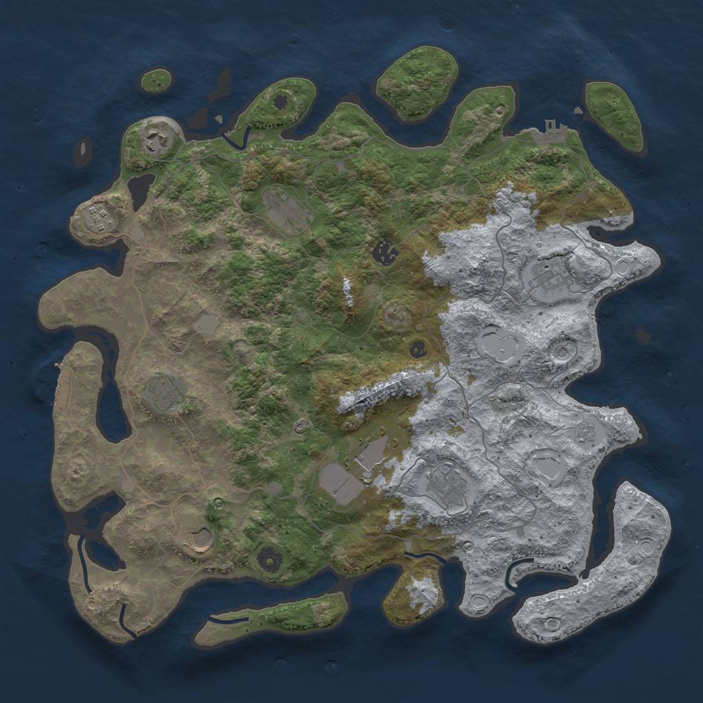 Rust Map: Procedural Map, Size: 4200, Seed: 75466, 16 Monuments