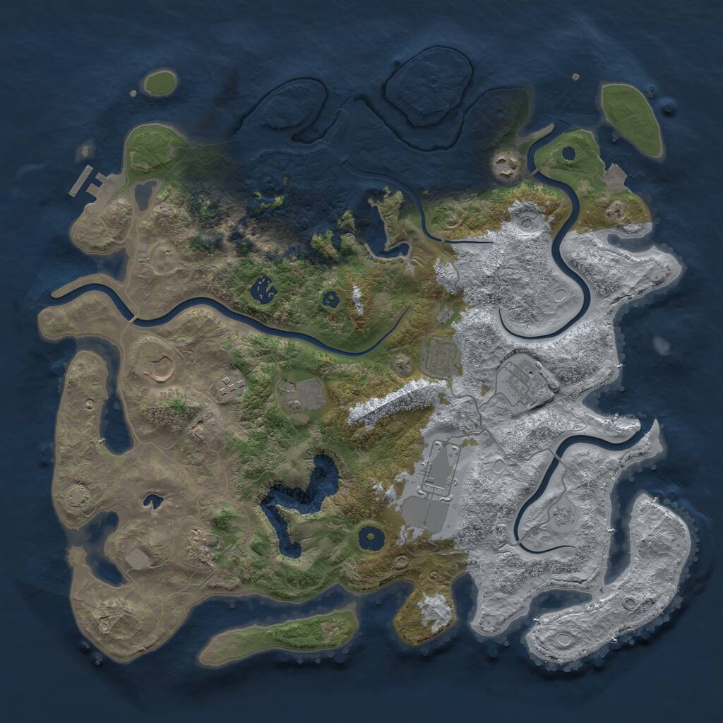 Rust Map: Procedural Map, Size: 4200, Seed: 75466, 14 Monuments