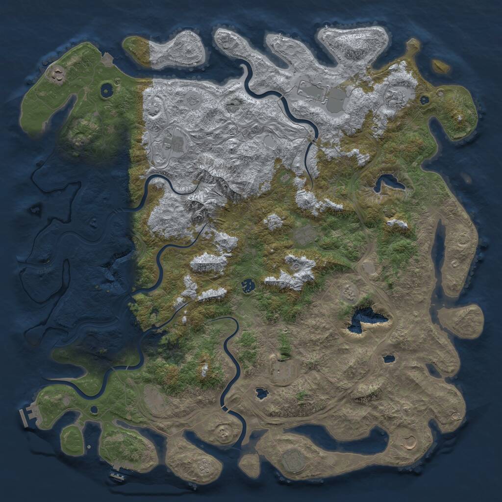 Rust Map: Procedural Map, Size: 5500, Seed: 12102021, 17 Monuments