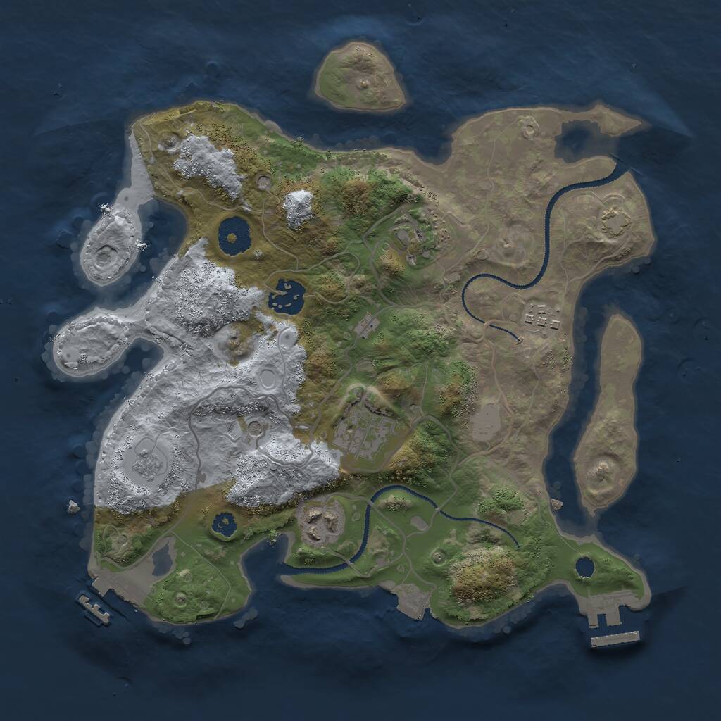 Rust Map: Procedural Map, Size: 3000, Seed: 161861, 11 Monuments