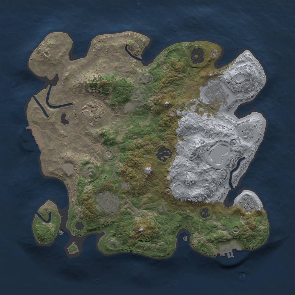 Rust Map: Procedural Map, Size: 3000, Seed: 638259, 13 Monuments